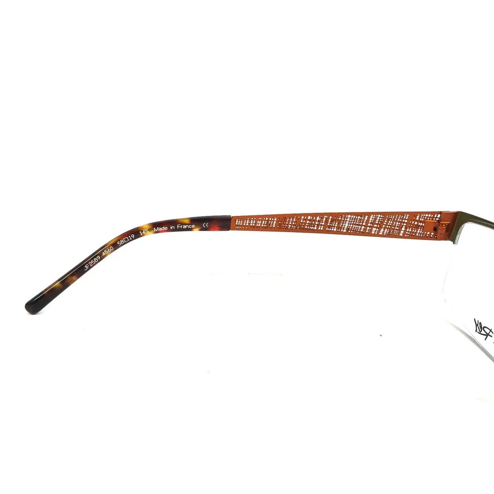 J.F. Rey Eyeglasses Frames JF2589 4560 Khaki Orange Olive Green 58-19-145